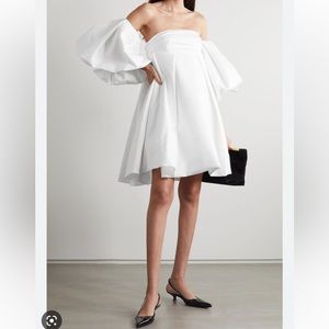 Khaite Katerina off the shoulder poplin mini dress